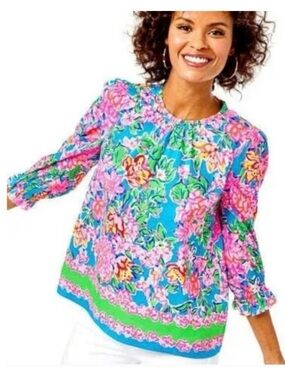 NWT Lilly Pulitzer Trista Top- Rose to the Occassion